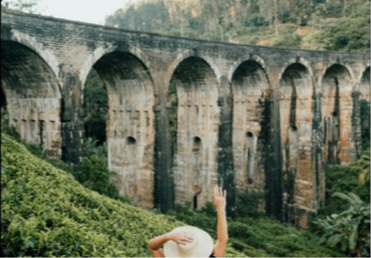 Train on bridge